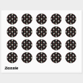Sticker Rond RAB Rockabilly Sugar Skulls Cherries On Black (Feuille)