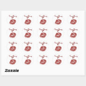 Sticker Rond RAB Rockabilly très Cherry Kiss (Feuille)