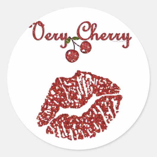 Sticker Rond RAB Rockabilly très Cherry Kiss (Devant)