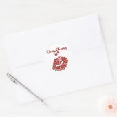 Sticker Rond RAB Rockabilly très Cherry Kiss (Enveloppe)