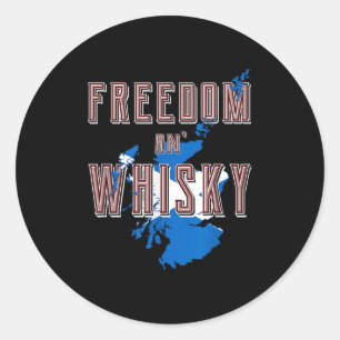 Sticker Rond Rabbie Burns Citation Liberté Whisky Scottish Colo