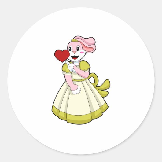 Sticker Rond Rabbit as Bride with Wedding dress.PNG (Devant)
