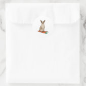 Sticker Rond Rabbit as Skier with Ski (Sac)