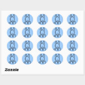 Sticker Rond Rabbit ASCII (Feuille)