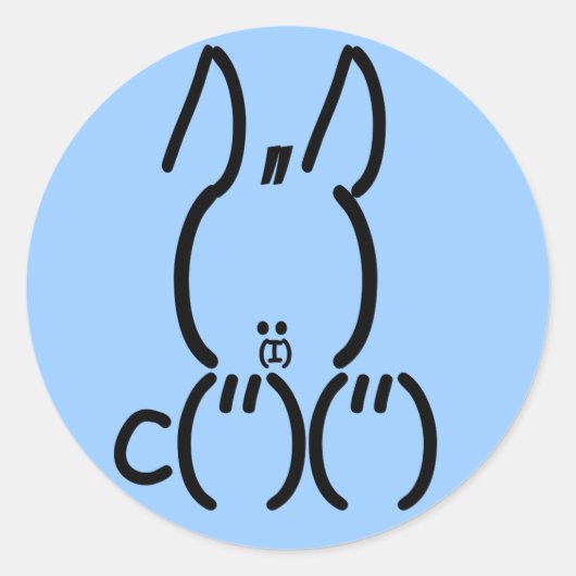 Sticker Rond Rabbit ASCII (Devant)