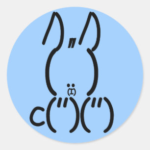 Sticker Rond Rabbit ASCII