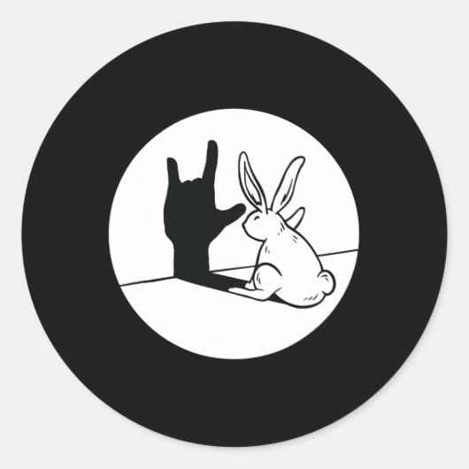 Sticker Rond Rabbit Asl Gésture main Sourde Acteurs de perte d' (Devant)