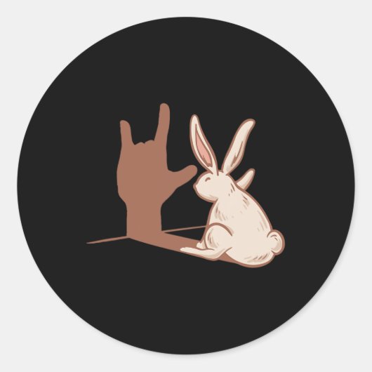 Sticker Rond Rabbit Asl Gésture main Sourde Acteurs de perte d' (Devant)