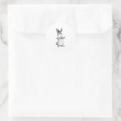 Sticker Rond Rabbit avec chapeau et cravate de la ceinture (Sac)