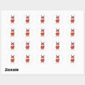 Sticker Rond Rabbit comme pompier avec casque (Feuille)