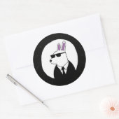 Sticker Rond Rabbit élégant dans un Art numérique de costume (Enveloppe)