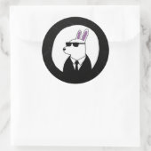 Sticker Rond Rabbit élégant dans un Art numérique de costume (Sac)