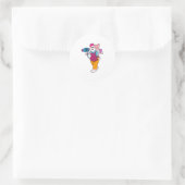 Sticker Rond Rabbit en coiffeur avec sèche-cheveux & peigne (Sac)
