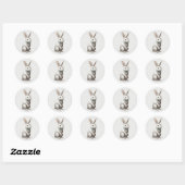 Sticker Rond Rabbit Pastel Boho (Feuille)