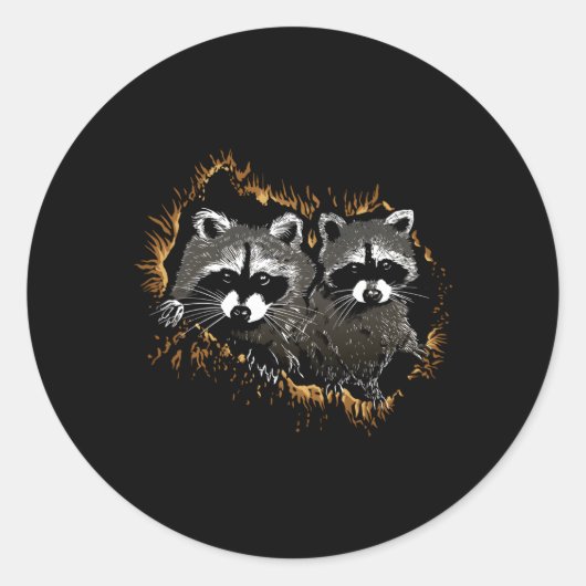 Sticker Rond Raccoon (Devant)