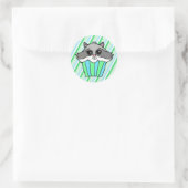 Sticker Rond Raccoon Anniversaire Cupcake (Sac)