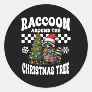 Sticker Rond Raccoon autour de l'arbre de Noël Raccoon Lover Dr