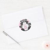 Sticker Rond Raccoon Baby shower rose (Enveloppe)