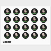 Sticker Rond Raccoon Bandit Trash Hunter Forêt animal cadeau (Feuille)