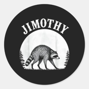 Sticker Rond Raccoon Jimothy Vintage Pleine Lune Seattle