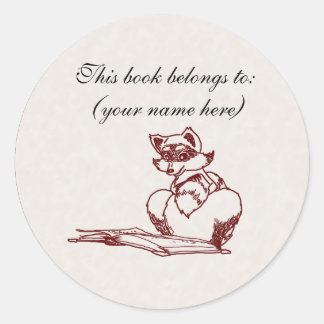 Sticker Rond Raccoon lecture