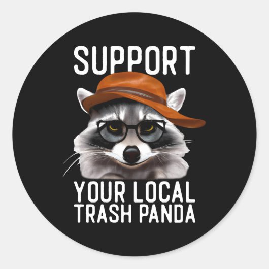 Sticker Rond Raccoon Raccoon Trash Panda (Devant)
