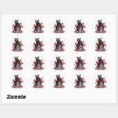 Sticker Rond Raccoon Seras-tu ma Saint-Valentin ? (Feuille)