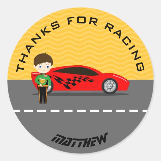 Sticker Rond Race Car (Devant)