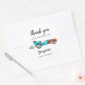 Sticker Rond Race Car Boy Fête d'anniversaire (Enveloppe)