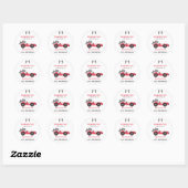 Sticker Rond Race Car Red Anniversaire (Feuille)