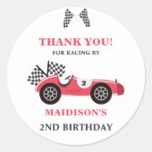 Sticker Rond Race Car Red Anniversaire (Devant)