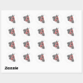 Sticker Rond Race Horse Portrait Soies (Feuille)