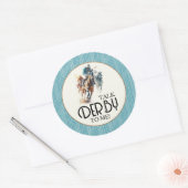 Sticker Rond Racehores et Jockeys Derby (Enveloppe)
