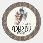 Sticker Rond Racehores et Jockeys Derby Brown (Devant)