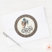 Sticker Rond Racehores et Jockeys Derby Brown (Enveloppe)