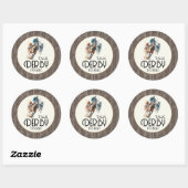 Sticker Rond Racehores et Jockeys Derby Brown (Feuille)