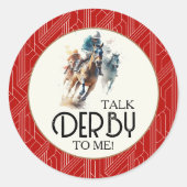 Sticker Rond Racehores et Jockeys Derby Red (Devant)