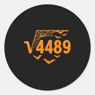 Sticker Rond Racine carré 4489 Mème d'Halloween drôle 67 Teac e