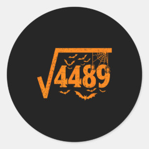 Sticker Rond Racine carrée 4489 Drôle de mème Halloween 67 Prof