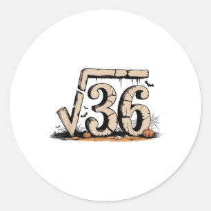 Sticker Rond Racine Carrée 67 Mème 6 7 Gen Alpha Halloween Six