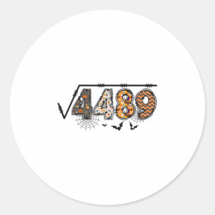 Sticker Rond Racine carrée de 4489 Funny Halloween 67 Meme Math