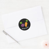 Sticker Rond Racine pour vous amusant Veggie Pun Dark BG (Enveloppe)