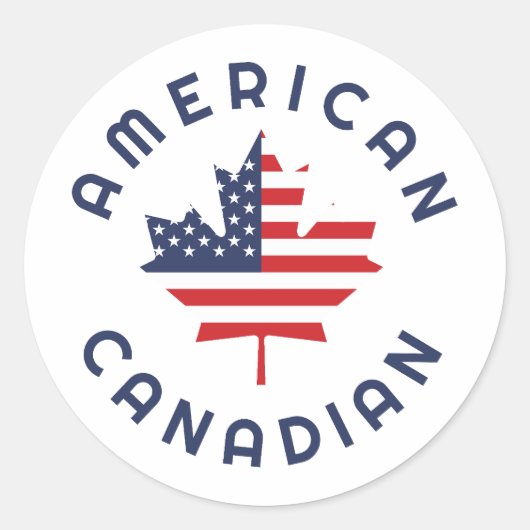 Sticker Rond Racines américaines canadiennes (Devant)