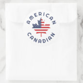 Sticker Rond Racines américaines canadiennes (Sac)