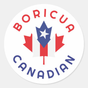 Sticker Rond Racines canadiennes de Boricua