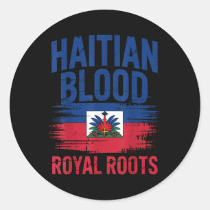 Sticker Rond Racines haïtiennes Jour du drapeau d'Haïti 