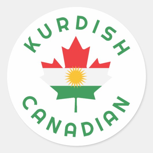 Sticker Rond Racines kurdes canadiennes (Devant)