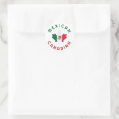 Sticker Rond Racines mexicaines canadiennes (Sac)