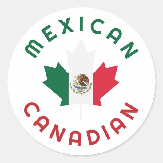 Sticker Rond Racines mexicaines canadiennes (Devant)
