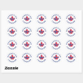 Sticker Rond Racines norvégiennes canadiennes (Feuille)